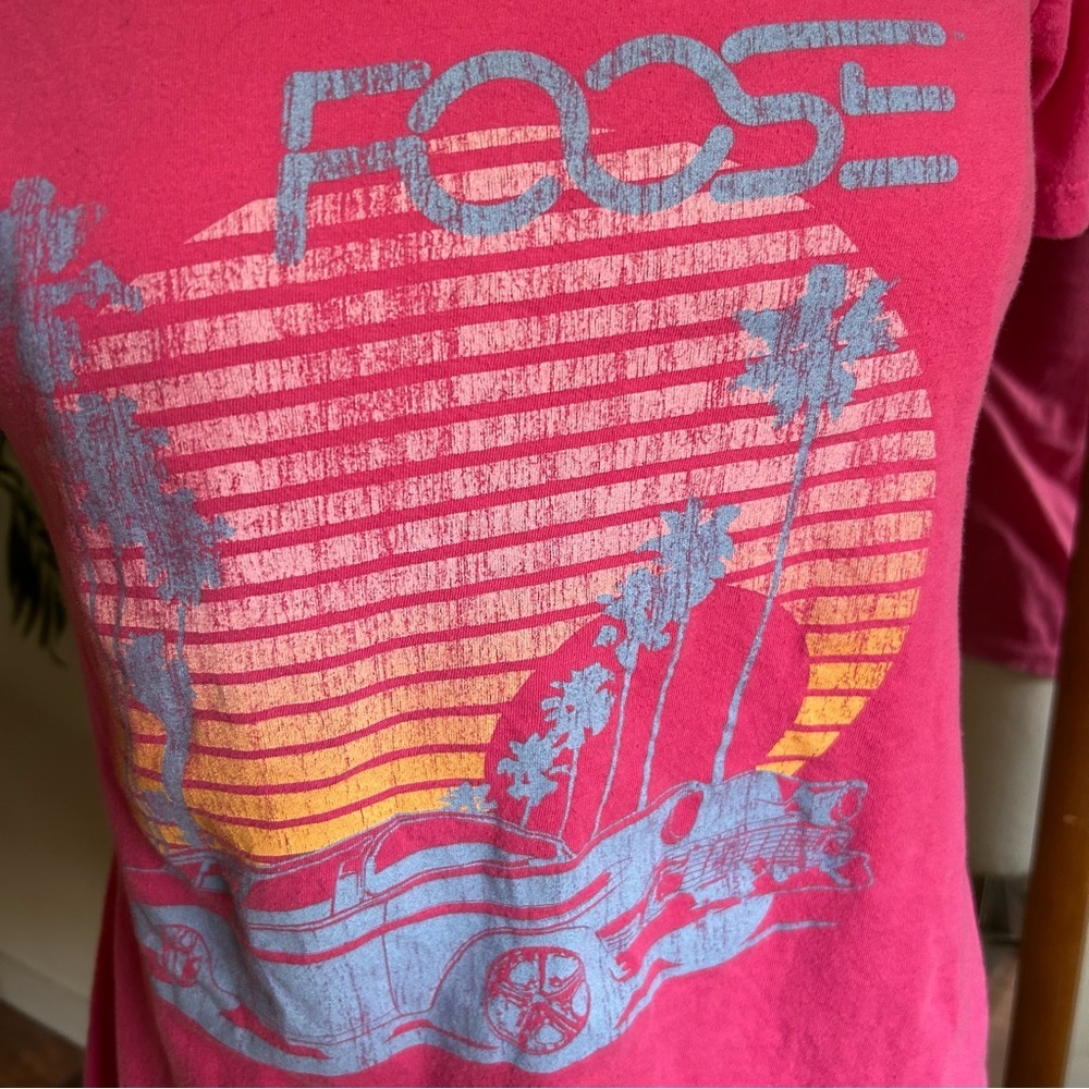 Vintage Foose T Shirt Women's M Pink Hot Rod Sunset Graphic Anvil 100% Cotton - Picture 5 of 8
